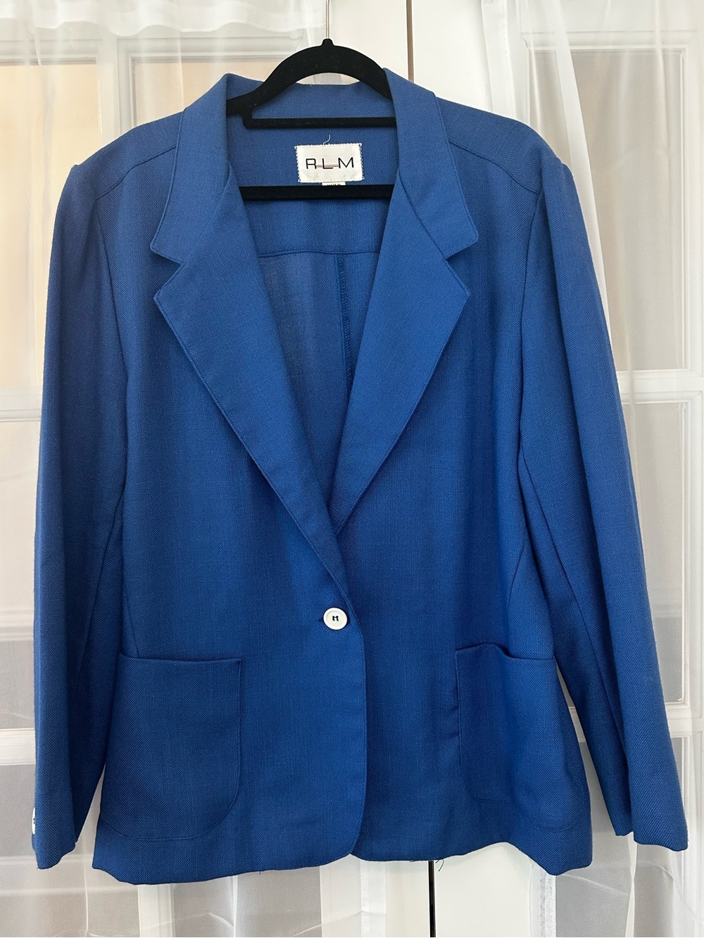 Cobalt Blue Blazer Structured Single Button Jacket Work Office Career Women’s
